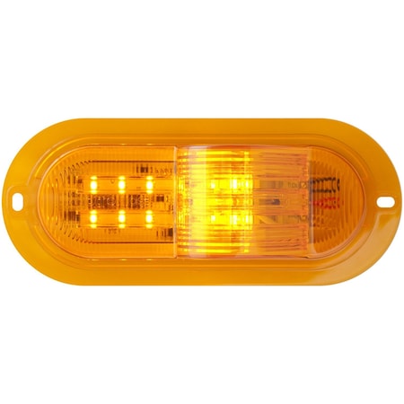 Optronics 10-Led 6in. Yellow Flange Mount E-Rated Mid-Ship Turn Signal And Intermediate Marker Light With STL75AMFB